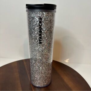 Starbucks 2020 Holiday Silver Sparkle Travel Mug Glitter Insulated Tumbler 16oz